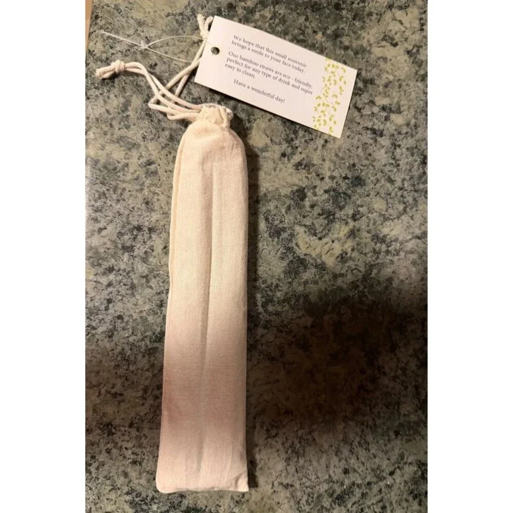 Reusable Bamboo Straws with Cleaning Brush & Pouch A1